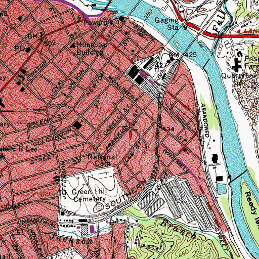 Topographic Map of Kingdom Hall of Jehovahs Witnesses, VA