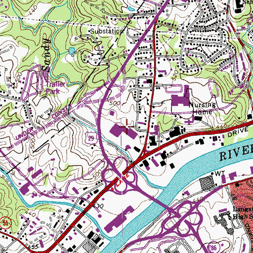 Topographic Map of Kings Fairground Shopping Center, VA