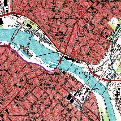Topographic Map of Main Street Bridge, VA
