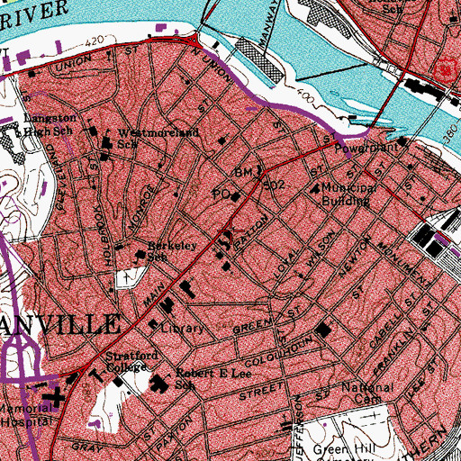 Topographic Map of Main Street United Methodist Church, VA