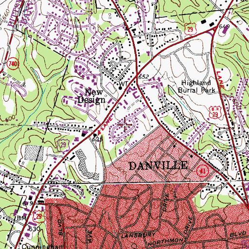 Topographic Map of Major Court, VA