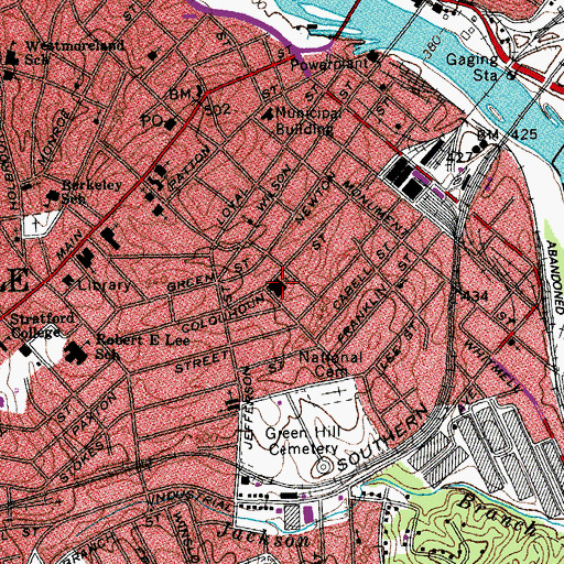 Topographic Map of Moseley Memorial Church, VA