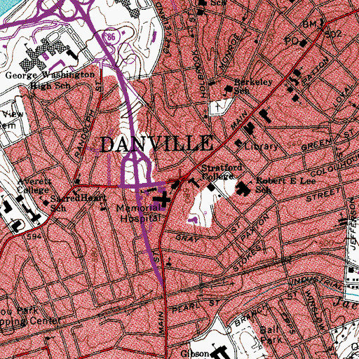 Topographic Map of Mount Vernon United Methodist Church, VA