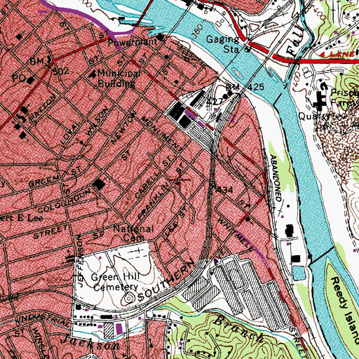 Topographic Map of Nazarene Baptist Church, VA
