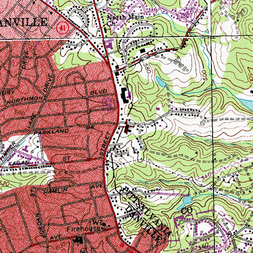 Topographic Map of North Danville Shopping Center, VA