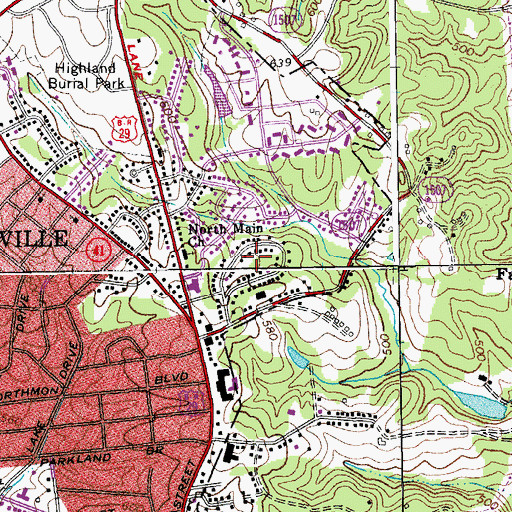 Topographic Map of Norwood Park, VA