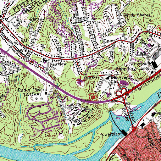 Topographic Map of Park Avenue Elementary School, VA