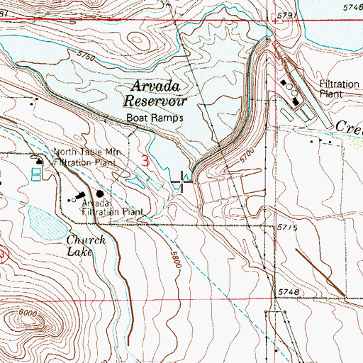 Topographic Map of Cross Creek, CO