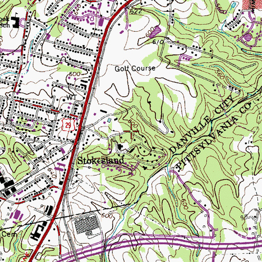 Topographic Map of Pinetag, VA