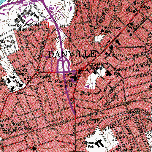 Topographic Map of Ralph R Landes Medical Library, VA