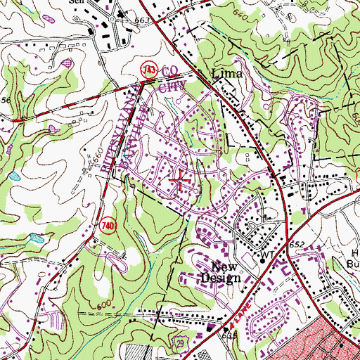 Topographic Map of Robinwood, VA
