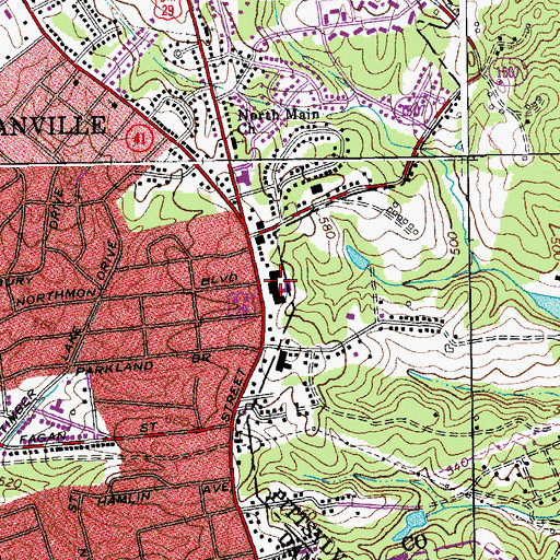 Topographic Map of Roman Eagle Nursing Home, VA