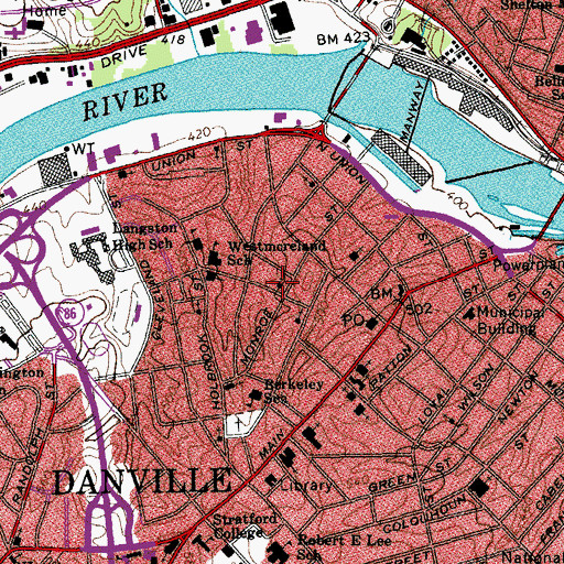 Topographic Map of Saint Pauls African Methodist Episcopal Church, VA