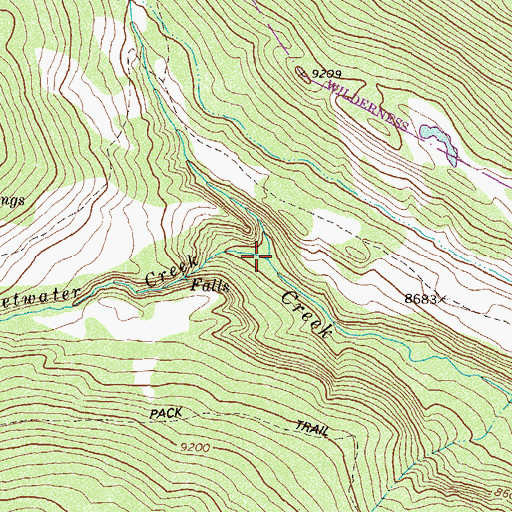 Topographic Map of Dry Sweetwater Creek, CO