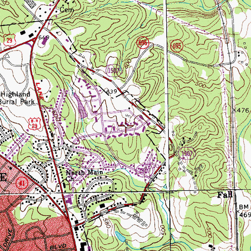 Topographic Map of Seminole Hills, VA