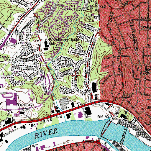 Topographic Map of Sherwood Forest, VA