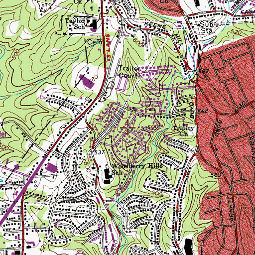 Topographic Map of Starmount Forest, VA