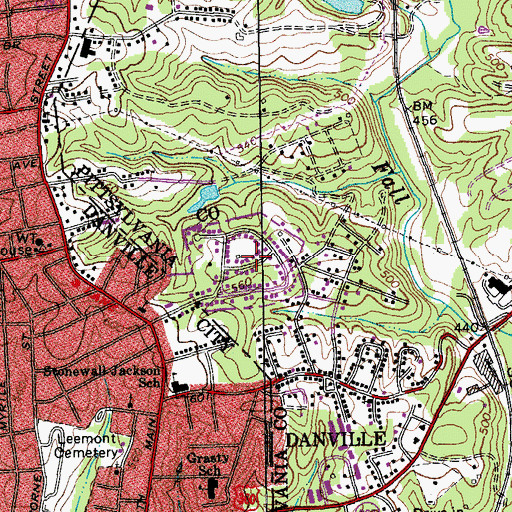 Topographic Map of Tanglewydle, VA