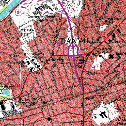 Topographic Map of West End Christian Church, VA