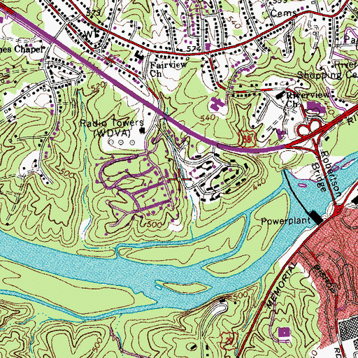 Topographic Map of Windsor Heights, VA