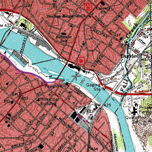 Topographic Map of Worsham Street Bridge, VA