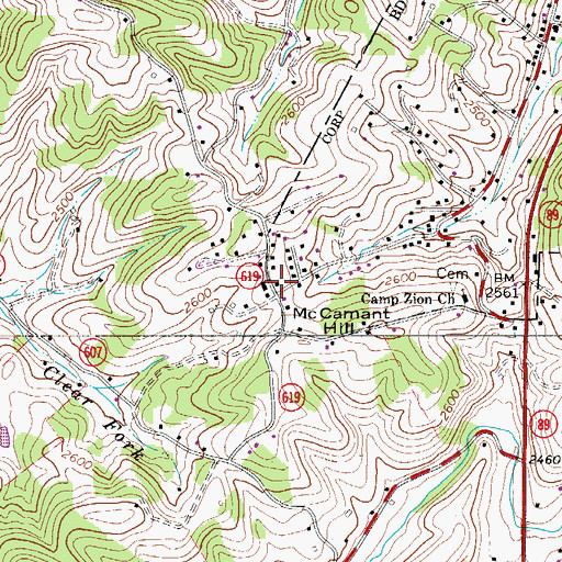 Topographic Map of Poplar Grove School (historical), VA