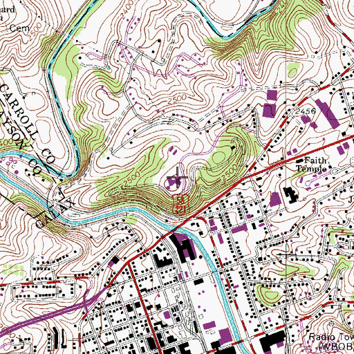 Topographic Map of Twin County Regional Hospital, VA