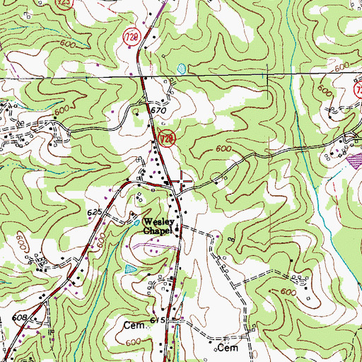Topographic Map of Ferguson School (historical), VA