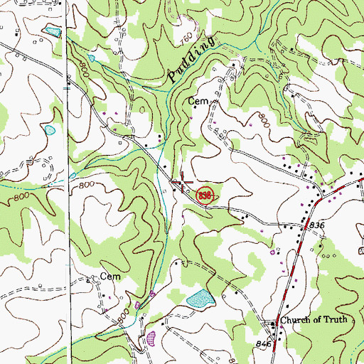 Topographic Map of Johnsons Shop (historical), VA