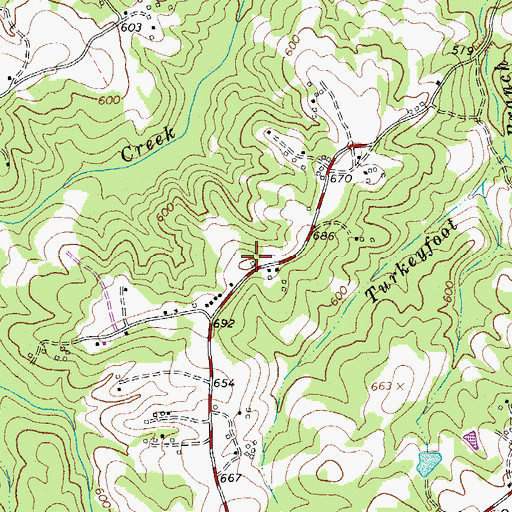 Topographic Map of Sanderson School (historical), VA