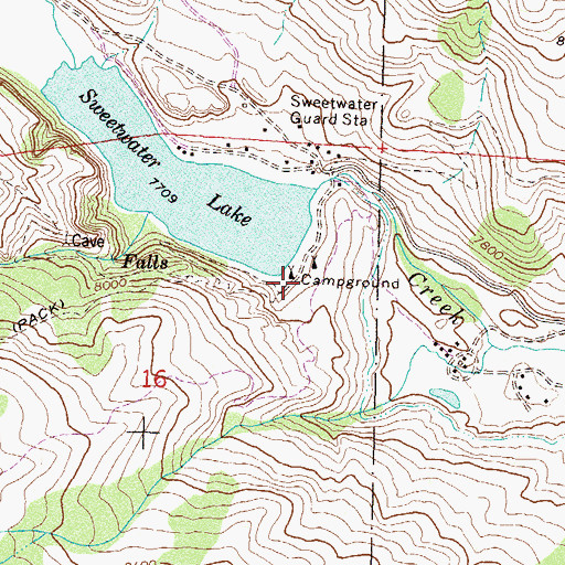 Topographic Map of Sweetwater Lake Campground, CO