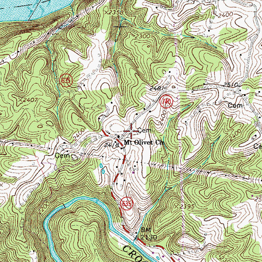 Topographic Map of Alley Cemetery, VA