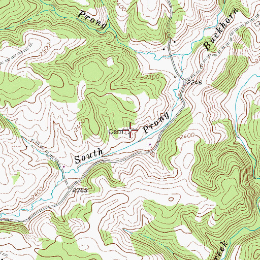 Topographic Map of Andrew Jennings Cemetery, VA