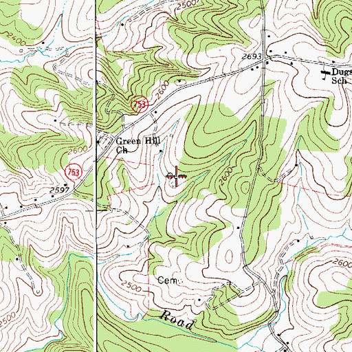 Topographic Map of Annis Goad Cemetery, VA
