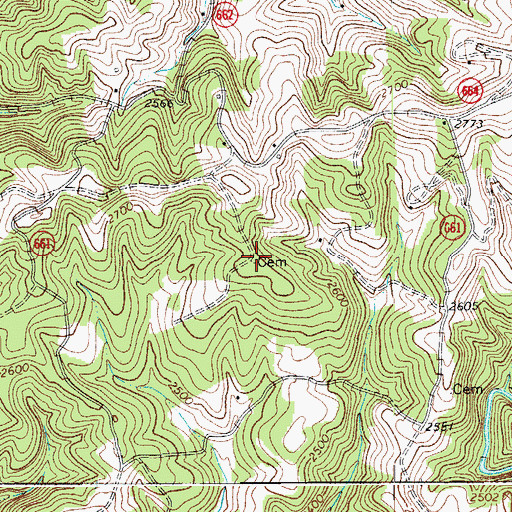 Topographic Map of Ballard Worrell Cemetery, VA