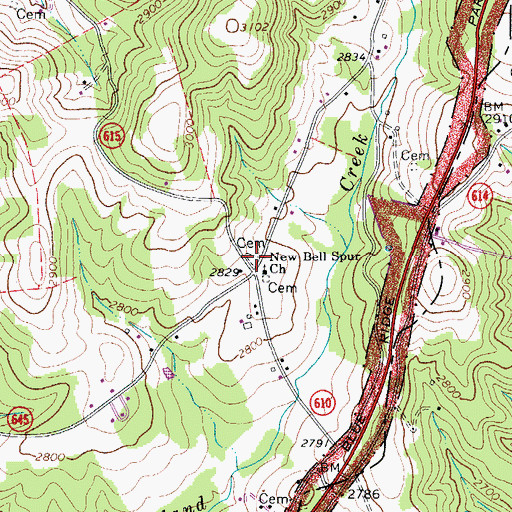 Topographic Map of Banks Cemetery, VA