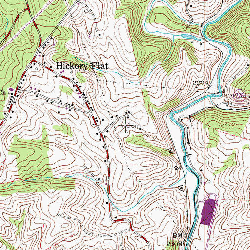 Topographic Map of Blair Cemetery, VA