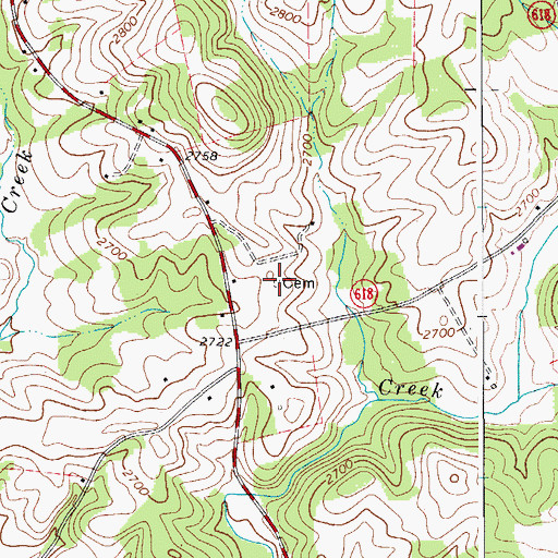 Topographic Map of Bolt Cemetery, VA