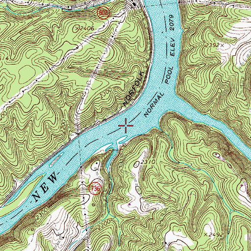 Topographic Map of Bowers Ferry (historical), VA