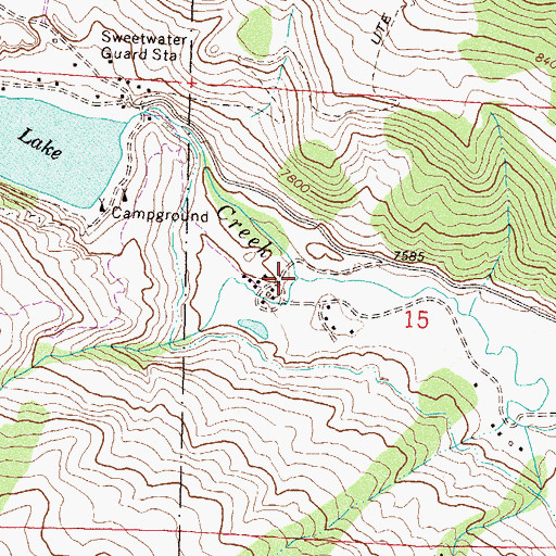 Topographic Map of Gruner Creek, CO