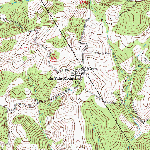 Topographic Map of Buffalo Mountain School (historical), VA