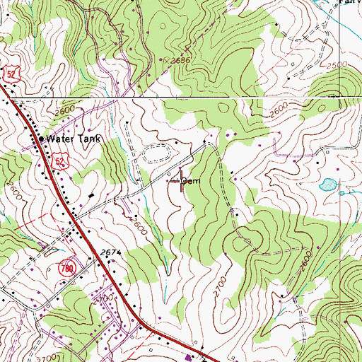 Topographic Map of Charles H Webb Cemetery, VA