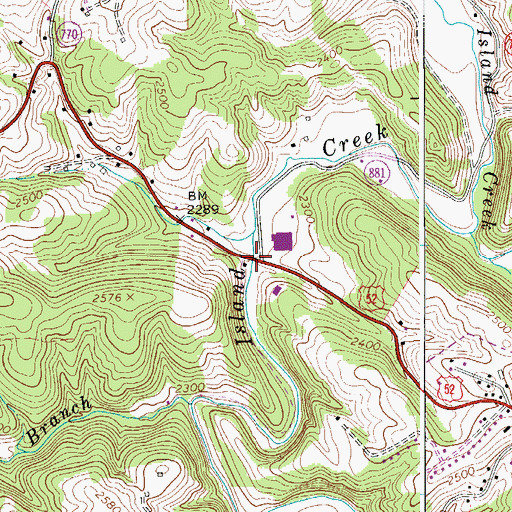 Topographic Map of Colonel Ira B Coltrane Memorial Bridge, VA