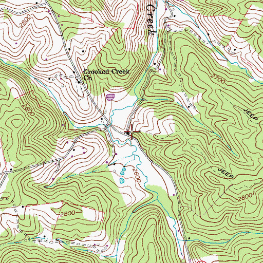Topographic Map of Crooked Creek School (historical), VA
