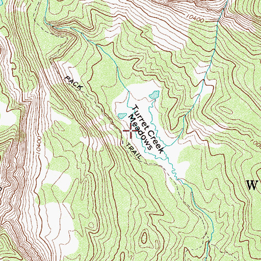 Topographic Map of Turret Creek Meadows, CO