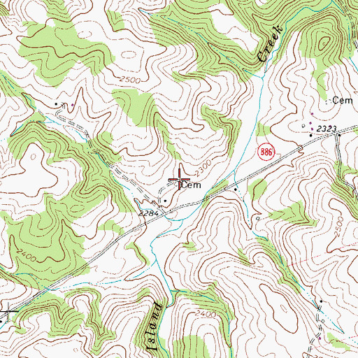 Topographic Map of Dalton Cemetery, VA