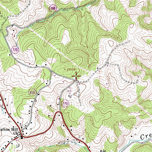 Topographic Map of Dalton Hill School (historical), VA