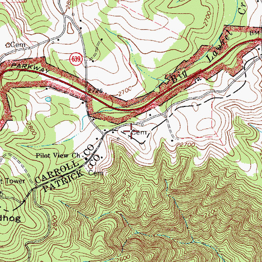 Topographic Map of Daniel Stanley Cemetery, VA
