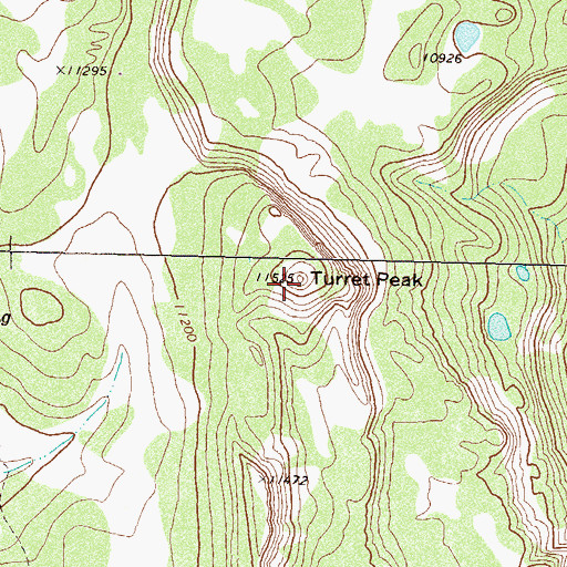 Topographic Map of Turret Peak, CO