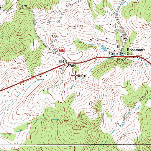 Topographic Map of DeHaven Cemetery, VA